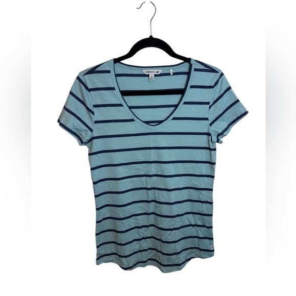 Toad&Co Striped Samba Marley V-Neck Tee - Picture 1 of 6